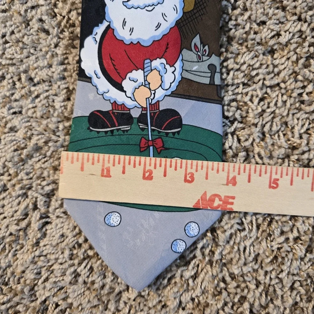 SpecialTies Hallmark Santa Golfing Golf Christmas Holiday Neck Tie 59